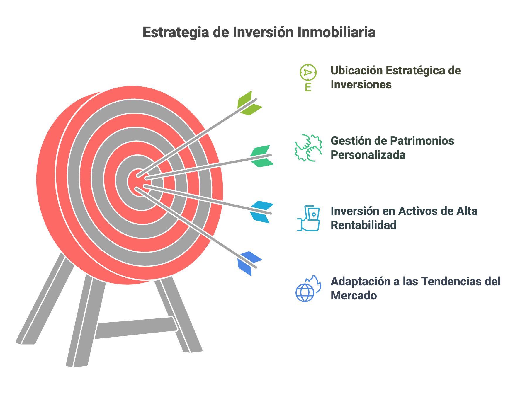 Nuestra Propuesta de Valor en el Mercado Inmobiliario
Nuestro crecimiento no es casualidad. Nuestra filosofía de negocio se basa en cuatro pilares fundamentales:

Ubicación Estratégica de Inversiones
Invertimos en zonas prime y en mercados emergentes con alto potencial de revalorización.
Nos enfocamos en activos comerciales y oficinas bien posicionadas.
Gestión de Patrimonios Personalizada
Administramos un patrimonio inmobiliario superior a 800 millones de euros.
Ofrecemos soluciones adaptadas a las necesidades de cada inversor.
Inversión en Activos de Alta Rentabilidad
Apostamos por locales comerciales y oficinas que garanticen ingresos estables.
Optimizamos la gestión para maximizar la rentabilidad de cada inversión.
Adaptación a las Tendencias del Mercado
Incorporamos tecnología y Big Data en nuestras estrategias de inversión.
Nos anticipamos a cambios regulatorios y nuevas oportunidades del mercado.